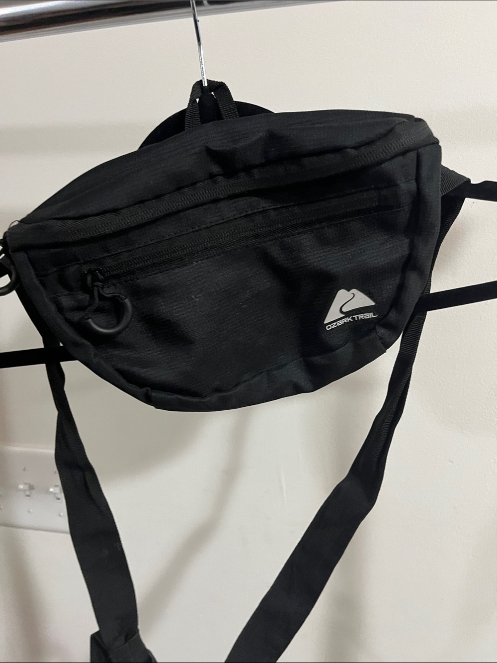 Ozark Trail Black Nylon Waist Pack with Front Zip Pocket